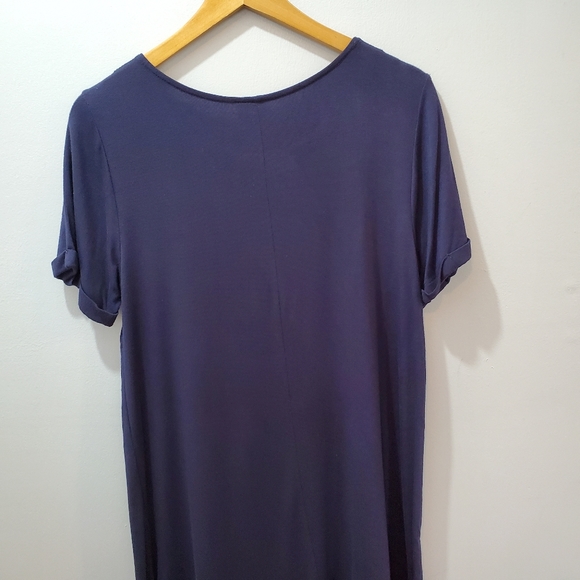 Francesca's Navy Tee Shirt Dress with Pocket - Picture 8 of 8